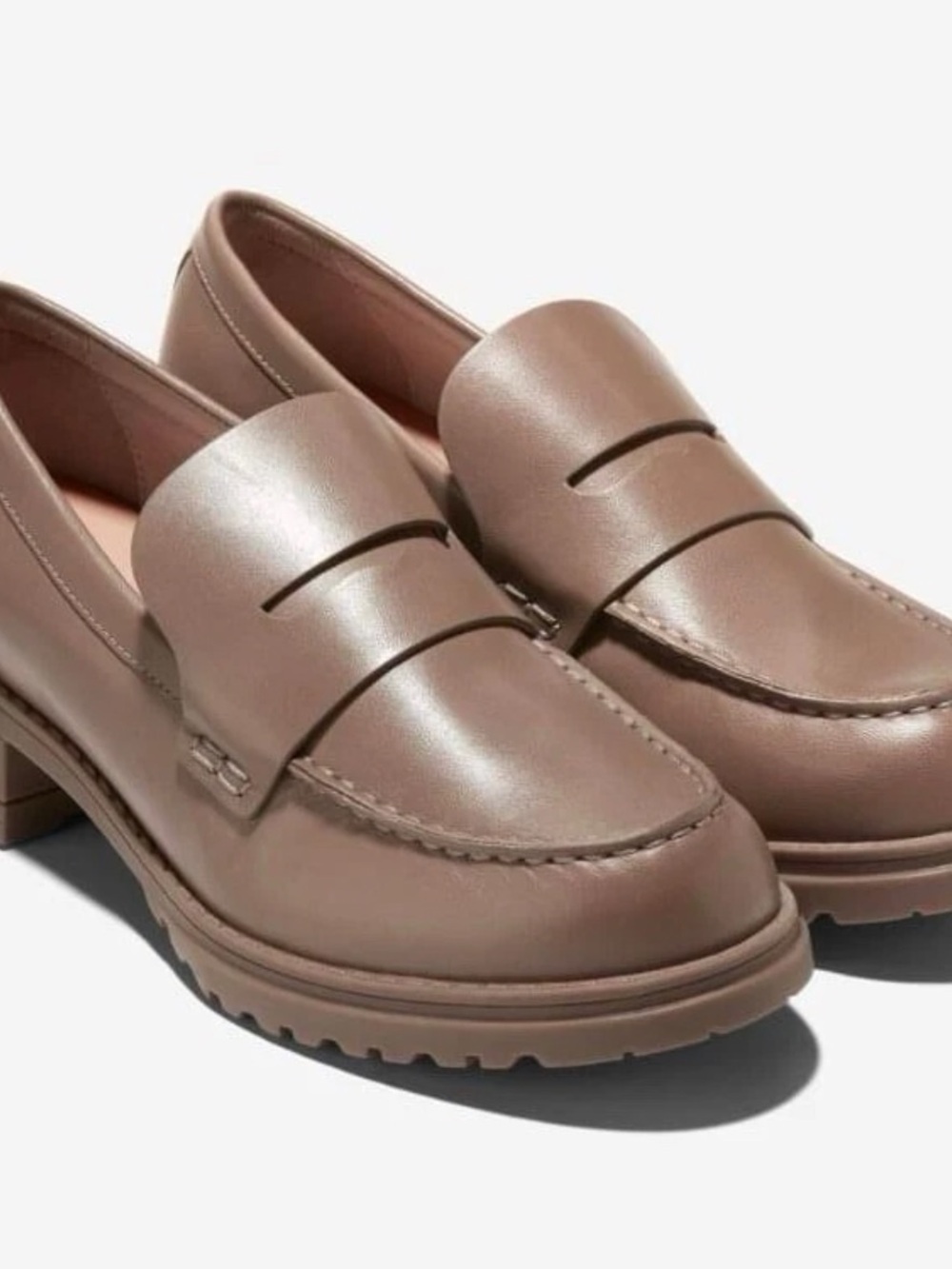 Cole Haan Women's Taupe Penny Loafers